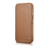 iCarer CE Premium Leather Folio Case magnetische Klapphülle für iPhone 14 Plus, MagSafe, braun (WMI14220715-BN)