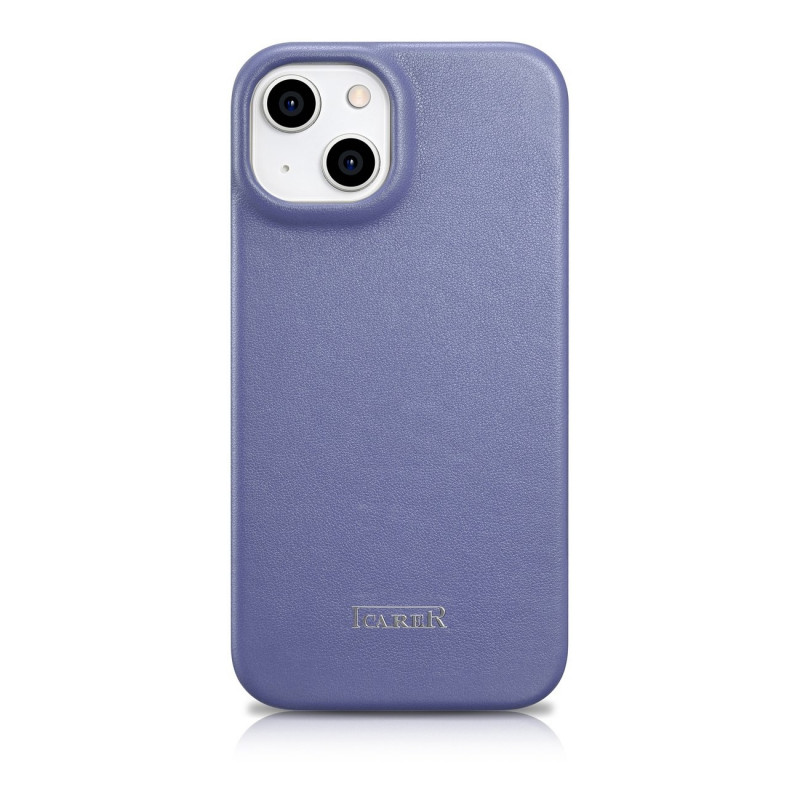 iCarer CE Premium Leather Folio Case Lederhülle für Apple iPhone 14 Plus / 15 Plus, MagSafe, hellviolett (ICR413)