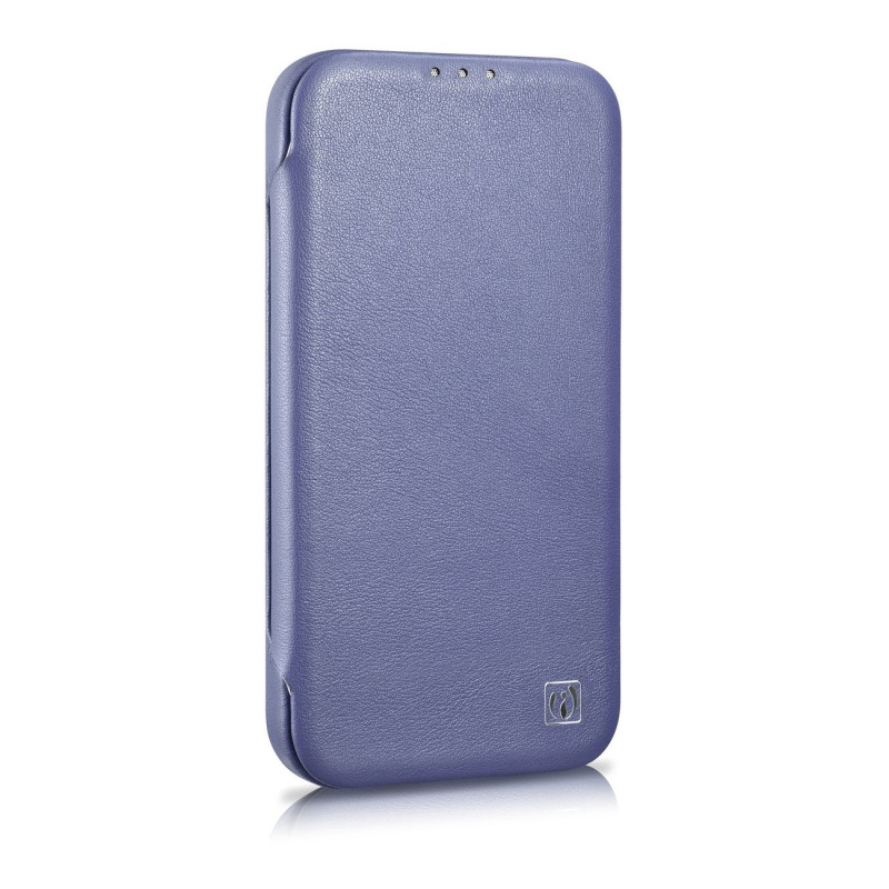 iCarer CE Premium Leather Folio Case Lederhülle für Apple iPhone 14 Plus / 15 Plus, MagSafe, hellviolett (ICR413)