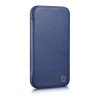 iCarer CE Premium Leather Folio Case magnetische Klapphülle für iPhone 14 Plus, MagSafe, blau (WMI14220715-BU)