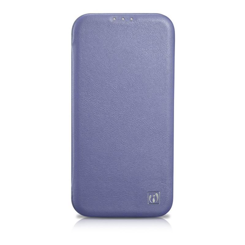 iCarer CE Premium Leather Folio Case Lederhülle für Apple iPhone 14 Pro Max, MagSafe, hellviolett (ICR419)