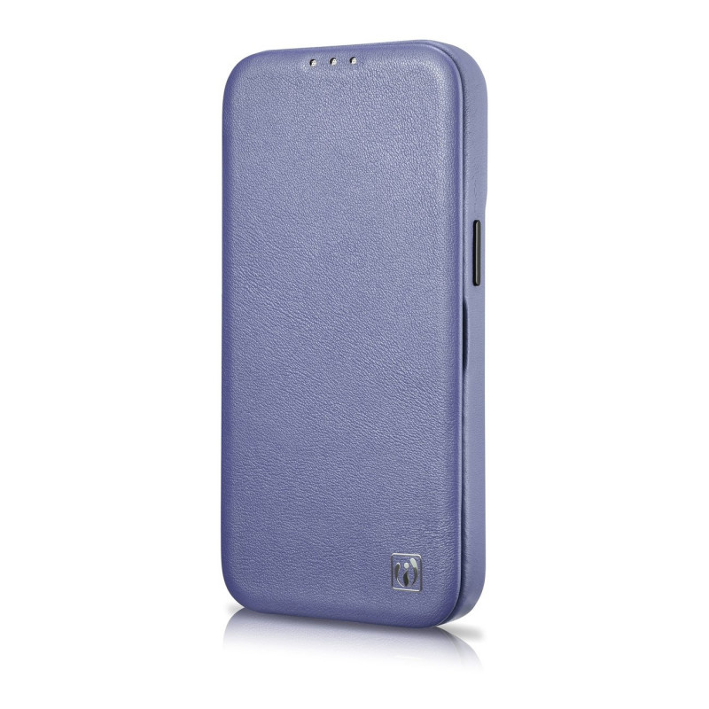 iCarer CE Premium Leather Folio Case Lederhülle für Apple iPhone 14 Pro Max, MagSafe, hellviolett (ICR419)