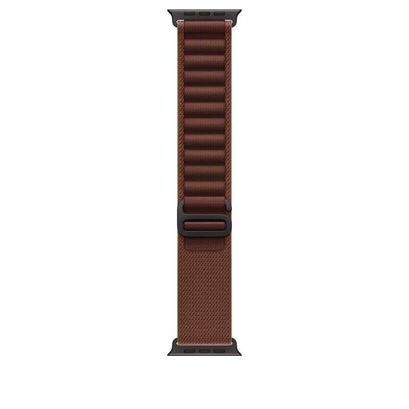 Apple Alpine Loop Smartwatch-Armband 49 mm, Burgunder, Medium, Titan schwarz, MKF14ZM/A