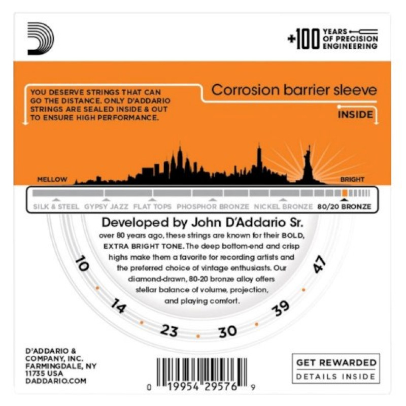 Daddario D'Addario EJ10 Saiten für Akustikgitarre, 10-47