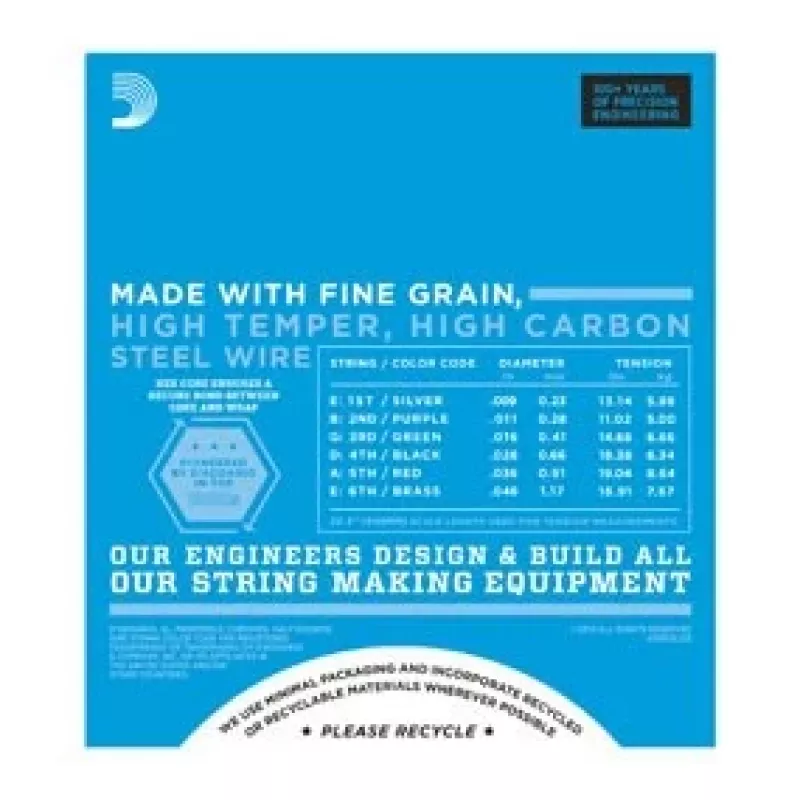 Daddario D'Addario EXL125 XL Nickel Round Wound Saiten für E-Gitarre, 9-46