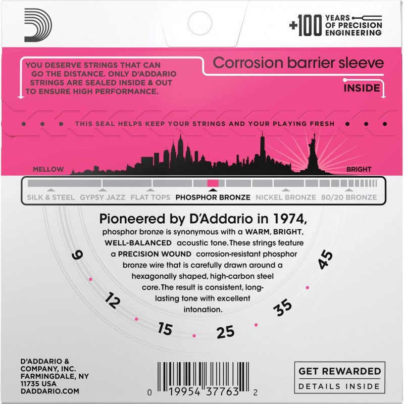 Daddario D'Addario EJ23 Saiten für Akustikgitarre, 9–45