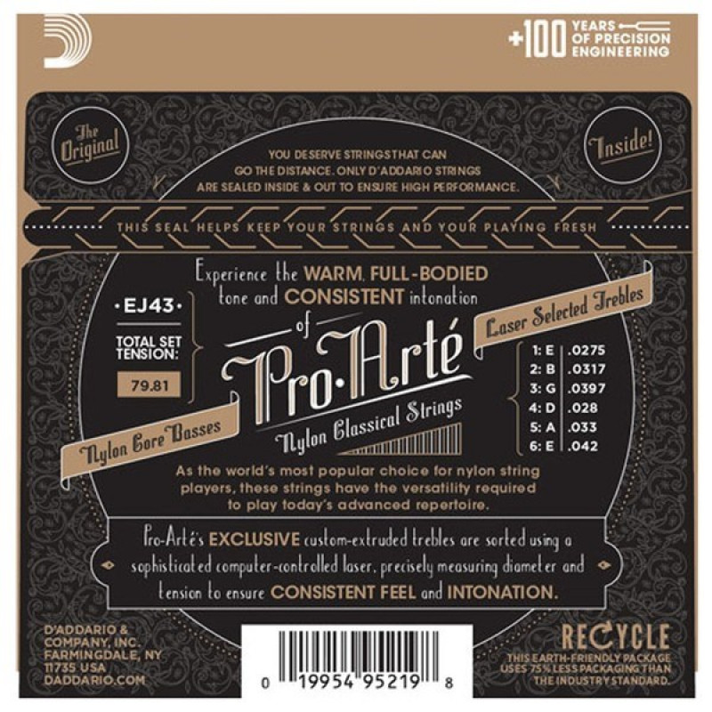 Daddario D'Addario EJ43 Pro-Arté Carbon Saiten für Konzertgitarre