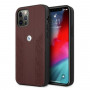 BMW BMHCP12MRSPPR Curve Perforate Leder-Hardcase für Apple iPhone 12 / 12 Pro, rot