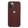BMW BMHCP12MRSPPR Curve Perforate Leder-Hardcase für Apple iPhone 12 / 12 Pro, rot