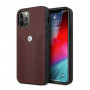 BMW BMHCP12LRSPPR Curve Perforate Leder-Hardcase für Apple iPhone 12 Pro Max, rot