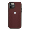 BMW BMHCP12LRSPPR Curve Perforate Leder-Hardcase für Apple iPhone 12 Pro Max, rot