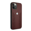 BMW BMHCP12LRSPPR Curve Perforate Leder-Hardcase für Apple iPhone 12 Pro Max, rot