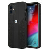 BMW BMHCP12SRSPPK Curve Perforate Leder-Hardcase für Apple iPhone 12 mini, schwarz