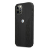 BMW BMHCP12MRSPPK Curve Perforate Leder-Hardcase für Apple iPhone 12 / 12 Pro, schwarz