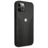 BMW BMHCP12LRSPPK Curve Perforate Leder-Hardcase für Apple iPhone 12 Pro Max, schwarz