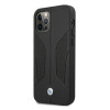 BMW BMHCP12MRSCSK Perforate Sides Leder-Hardcase für Apple iPhone 12 / 12 Pro, schwarz