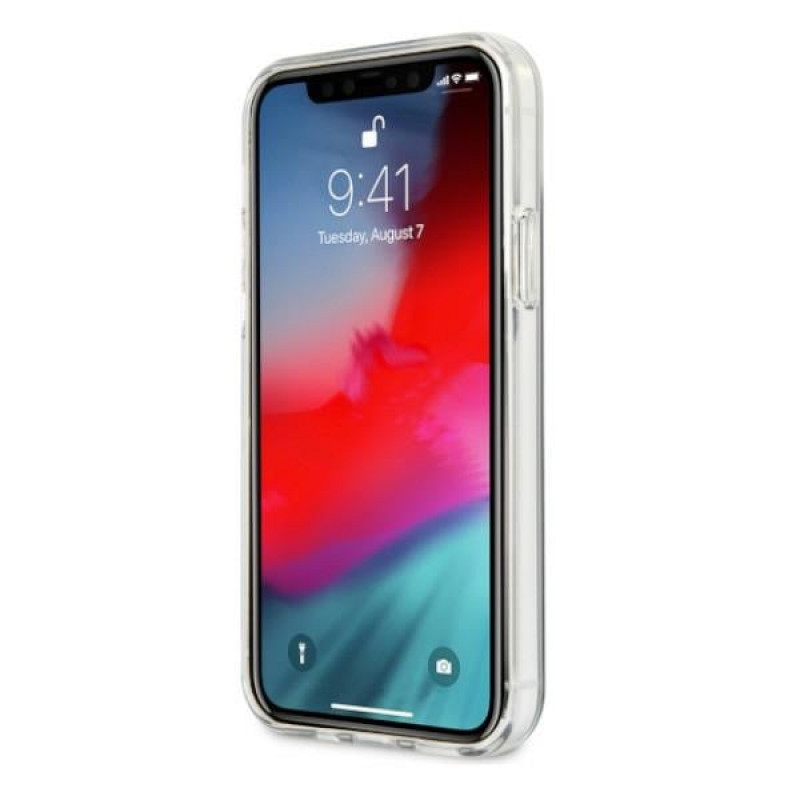 BMW BMHCP12LSKTGT Motorsport Tricolor Hardcase für Apple iPhone 12 Pro Max, transparent