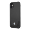 BMW BMHCN61RSWPK Leather Perforate Hardcase für Apple iPhone 11, schwarz