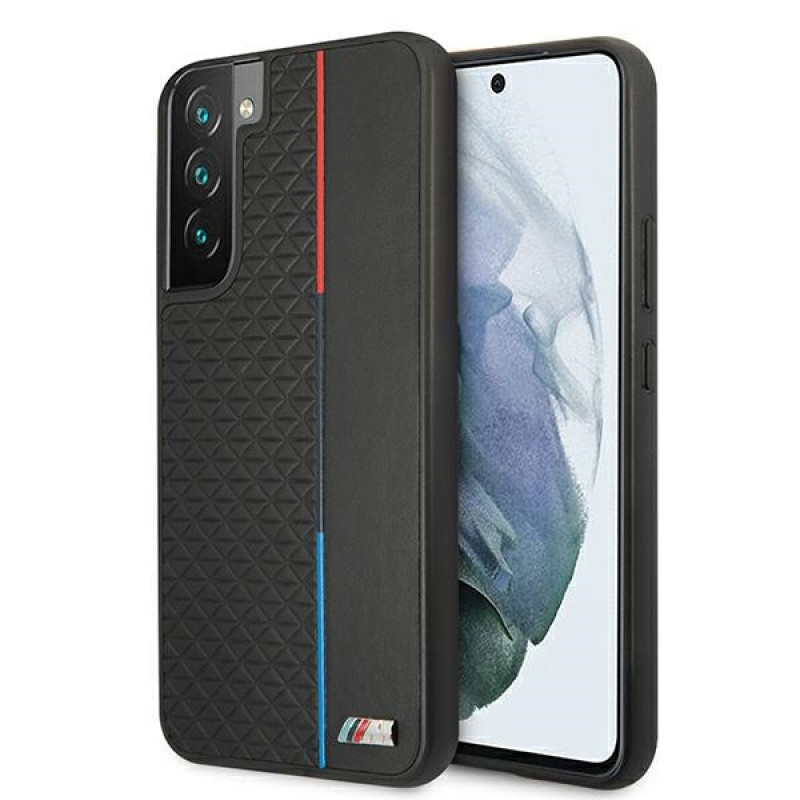 BMW BMHCS22MTRTBK Hardcase-Hülle für Samsung Galaxy S22+, M Collection Triangles, schwarz