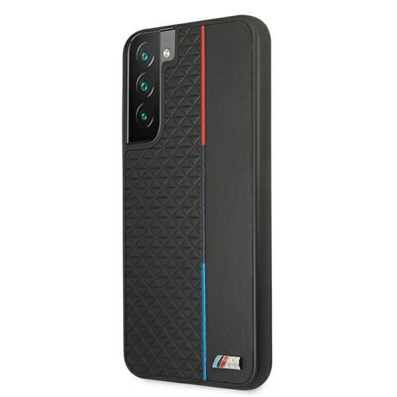 BMW BMHCS22MTRTBK Hardcase-Hülle für Samsung Galaxy S22+, M Collection Triangles, schwarz