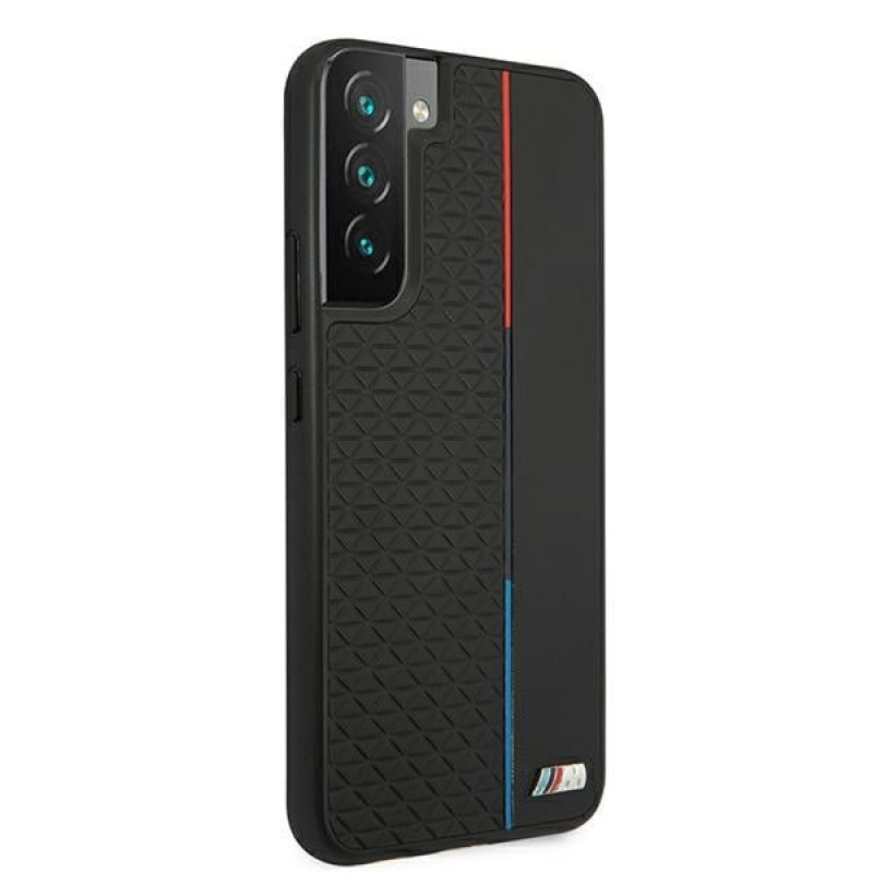 BMW BMHCS22MTRTBK Hardcase-Hülle für Samsung Galaxy S22+, M Collection Triangles, schwarz