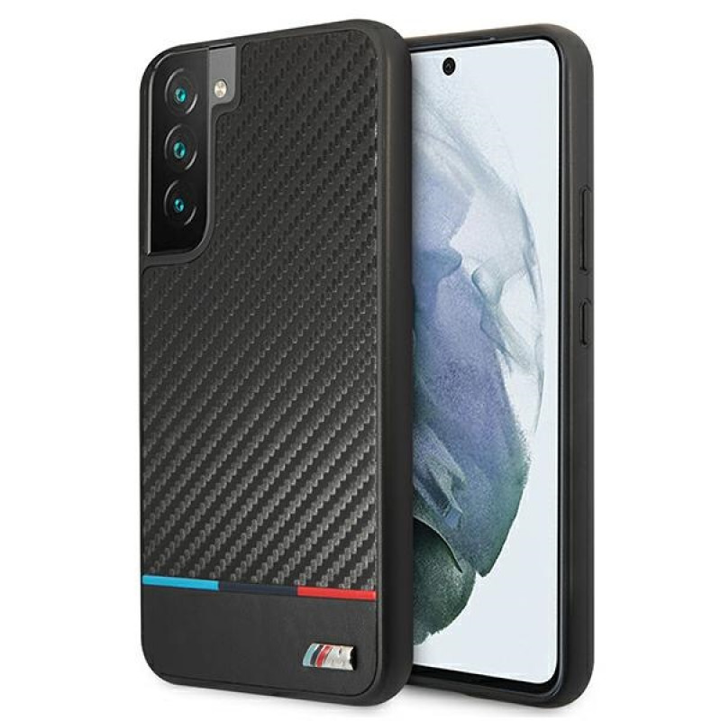 BMW BMHCS22MPUCARTCBK Hardcase-Hülle für Samsung Galaxy S22+, M Collection Triangles, schwarz