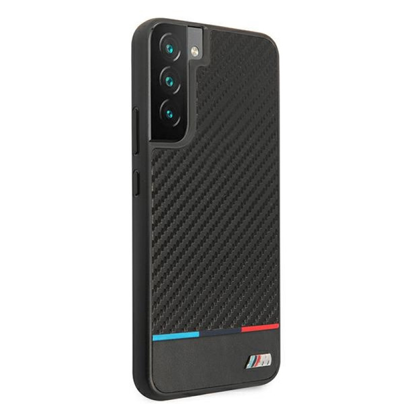 BMW BMHCS22MPUCARTCBK Hardcase-Hülle für Samsung Galaxy S22+, M Collection Triangles, schwarz