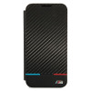 BMW BMBKS22MPUCARTCBK Bookcase-Hülle für Samsung Galaxy S22+, M Collection Triangles, schwarz