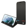 BMW BMBKS22MPUCARTCBK Bookcase-Hülle für Samsung Galaxy S22+, M Collection Triangles, schwarz
