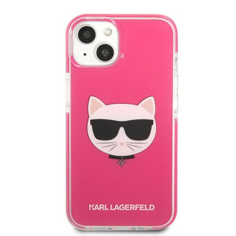 Karl Lagerfeld KLHCP13STPECPI Hardcase-Hülle für Apple iPhone 13 mini 5,4″, Choupette Head, fuchsia