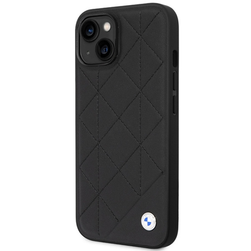 BMW BMHCP14S22RQDK Leather Quilted Hardcase für iPhone 14 6,1", schwarz