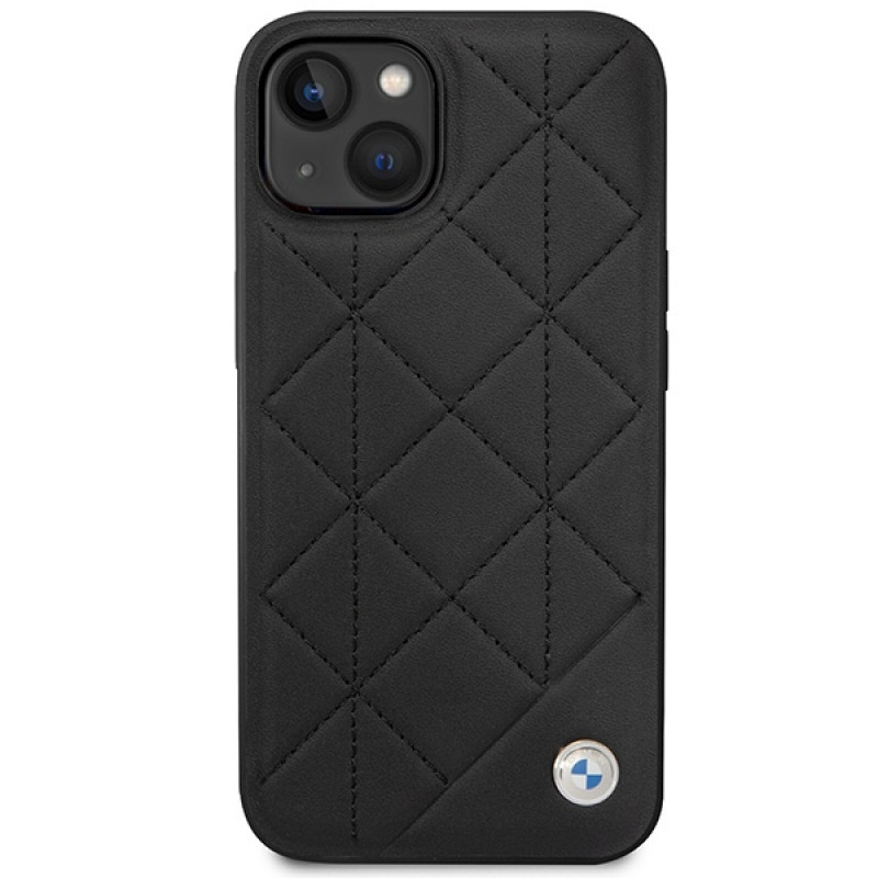 BMW BMHCP14S22RQDK Leather Quilted Hardcase für iPhone 14 6,1", schwarz