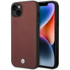 BMW BMHCP14S22RFGR Leather Diamond Pattern Hardcase für iPhone 14 6,1", burgunderrot