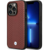 BMW BMHCP14X22RFGR Leather Diamond Pattern Hardcase für iPhone 14 Pro Max 6,7", burgunderrot