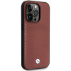 BMW BMHCP14X22RFGR Leather Diamond Pattern Hardcase für iPhone 14 Pro Max 6,7", burgunderrot