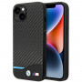 BMW BMHCP14M22NBCK Hülle für iPhone 14 Plus, schwarz, Leather Carbon