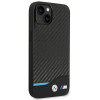 BMW BMHCP14M22NBCK Hülle für iPhone 14 Plus, schwarz, Leather Carbon