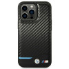 BMW BMHCP14L22NBCK Hülle für iPhone 14 Pro, schwarz, Leather Carbon