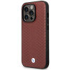 BMW BMHMP14X22RFGR Leather Diamond Pattern MagSafe Hülle für Apple iPhone 14 Pro Max 6,7″, burgunderrot