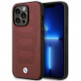 BMW BMHMP14L22RPSR Leather Seats Pattern MagSafe Hülle für Apple iPhone 14 Pro 6,1″, burgunderrot