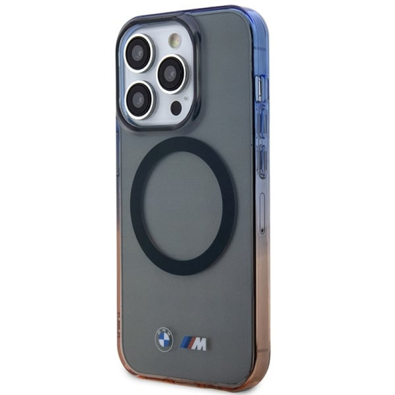 BMW BMHMP14LHTGE Gradient Bumper MagSafe Hardcase-Hülle für Apple iPhone 14 Pro, grau