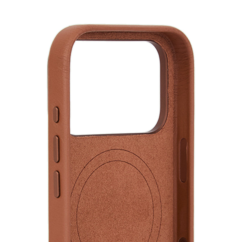 Mujjo Troubadour Lederhülle für Apple iPhone 18 Pro / 17 Pro, MagSafe, Hellbraun