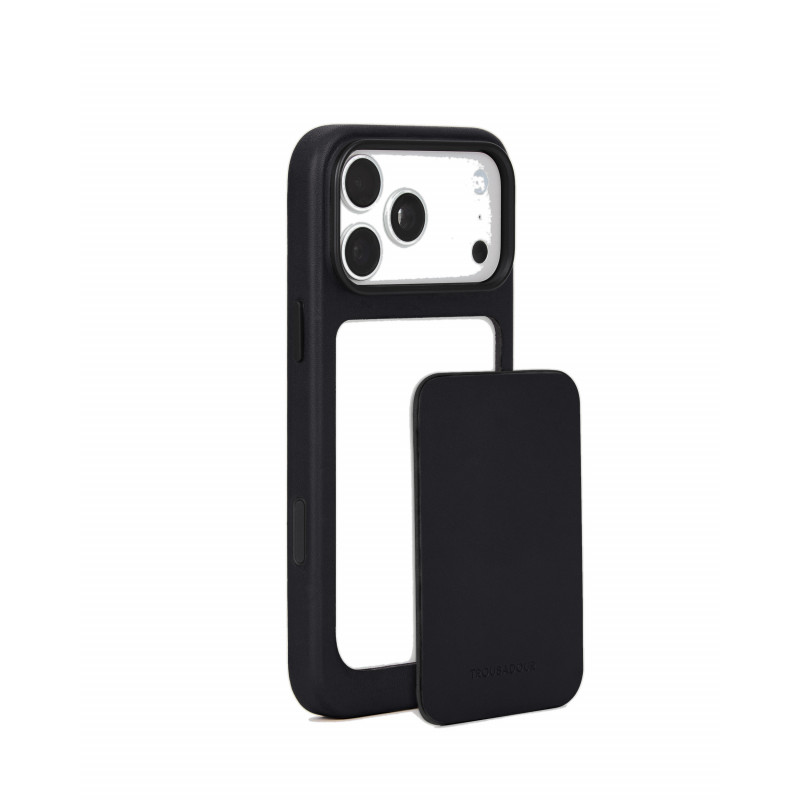Mujjo Troubadour Modular Leather Case Lederhülle für Apple iPhone 18 Pro Max / 17 Pro Max, MagSafe, schwarz