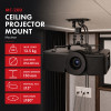 Maclean MC-200 B Deckenhalterung für Projektoren, 54–320 mm, bis 13,5 kg, schwarz