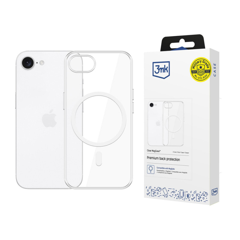 3MK Clear MagCase Apple iPhone 17e / 16e Hülle mit MagSafe, transparent