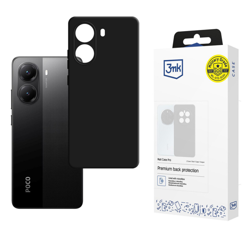 3MK Matt Case Pro Handyhülle für Poco X7 Pro 5G, schwarz