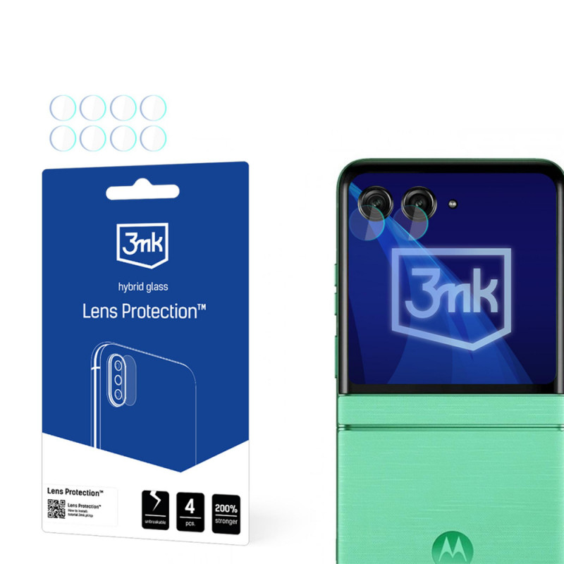 3MK Lens Protection Hybridglas für die Kameralinse des Motorola Razr 60 (4 Stk.)