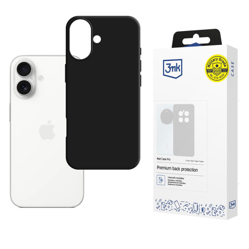 3mk Matt Case Pro Hülle für Apple iPhone 17, mattschwarz