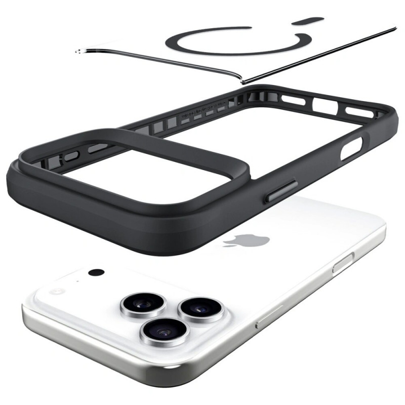 3mk Satin Armor MagCase Hülle für Apple iPhone 17 Pro Max, transparent schwarz