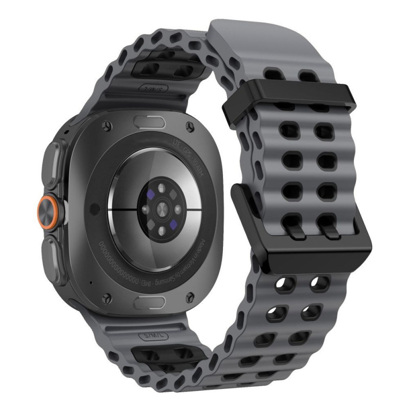 Tech-Protect Iconband Pro Uhrenarmband für Samsung Galaxy Watch Ultra 1 / 2 (2024-2026), 47 mm, Grau/Schwarz